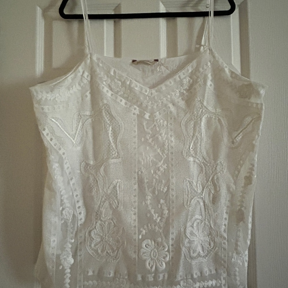 Soft Surroundings White Lace Camisole 2X